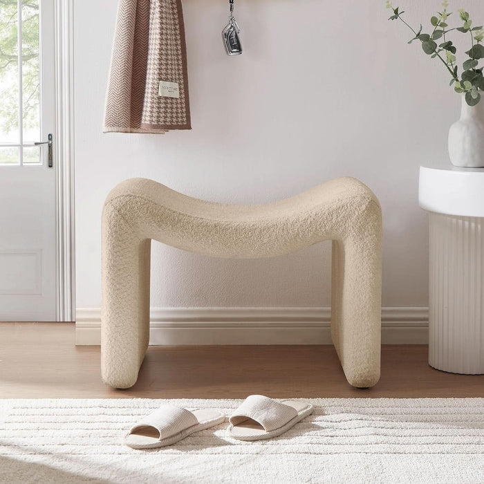 Large Footstool Ottoman, Multi-Functional Modern Foot Stool, Sofa Footrest Extra Seating for Living Room, Entryway, Hallways and Bedrooms, Large, Camel