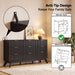 Fluted Dresser for Bedroom, 57" Wide Chest of 9 Drawers, Black