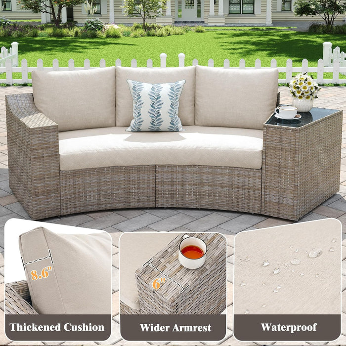 9-Piece Patio Furniture Set with Rocking Chairs & Storage Table