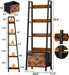 5 Tier Freestanding Ladder Bookshelf DetachableFabricDrawer