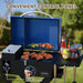 BBQ Wood Pellet Grill Smoker with Foldable Cart, Meat Probe, 2 Tiers Cooking Area, Portable Smoking Grilling Stove for Outdoor Patio Cooking, RV Camping Tailgating, Blue GS342