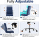 Office Desk Chair,Modern Leather Conference Room Chairs,High Back Home Ofiice Chair,Adjustable Height Swivel Executive Computer Chair with Armrest and Padded Seat,Blue