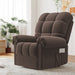 Power Recliner Chair,Electric Recline Sofa Chair for Adults with USB Port,Comfy Teddy Fleece Adjustable Cloud Sofa,Tool-Free Setup,Coffee Brown