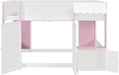 Full Size Loft Bed With Playhouse Cabinets