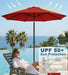 Patiokingdom Auto-Tilt 9FT Patio Umbrella Outdoor with 8 Sturdy Fiberglass Ribs,Market Table Umbrella for Pool,Backyard,Deck and Garden