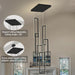 Black 6 Rings Rectangular Chandeliers LED Dimmable