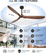 70 Inch Modern ABS Ceiling Fan with Lights and Remote, DC Motor Large Ceiling Fan, 3CCT Dimmable LED Indoor Outdoor Ceiling Fan for Living Room, Patio & Covered Porch, ZCCF08WD-70