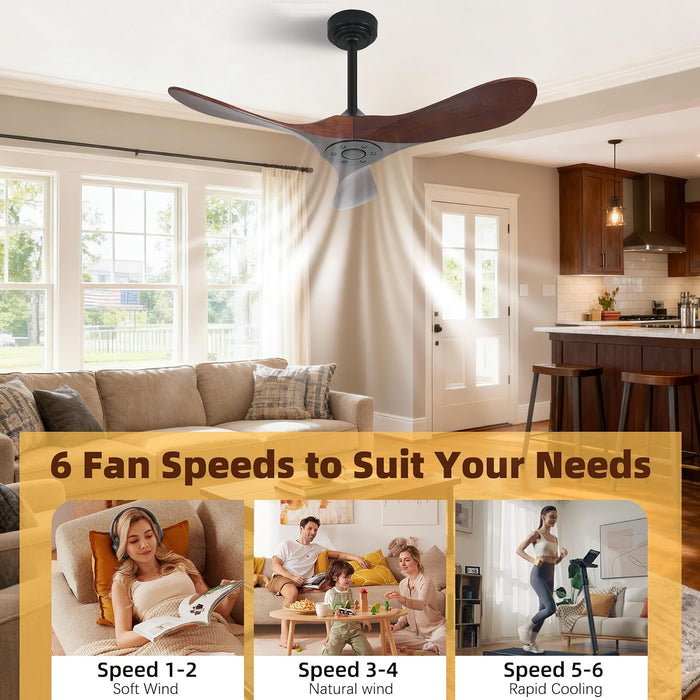 42 Inch Outdoor Smart Ceiling Fan With Voice Support