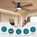 Ceiling Fans with Lights, 52 Inch Low Profile Ceiling Fan with Light and Remote Control, Flush Mount, DC Reversible Motor, Noiseless, Brown 6 Speeds Ceiling Fan for Bedroom