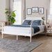 Caliana Bobbin Four-Poster Platform Bed - Wooden Bed Frame with Turned Spindle Posts and Panel Headboard, Vintage-Inspired Bedroom Furniture, White, Queen