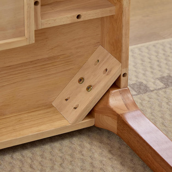 Solid Wood Computer Desk with Storage Drawers (Oak Color, 47.2Inch)