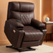 Small Size Power Lift Recliner Chair Sofa with Massage and Dual Heating, Adjustable Headrest for Elderly People Petite, USB Ports, Faux Leather 7111 (Dark Coffee)
