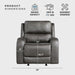Rocker Recliner Chair, Reclining Rocking Chair, Home Theater Reclining Seat, Manual Recliner Seat for Living Room, Nursery, Bedroom, Office, Apartment, Grey
