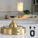 Portables Cordless Table Lamp Set of 2,LED Fabric Shade Desklamp,Rechargeable Battery Operated，Lighting for Bedroom, Bedside,Bar,Living Room, Dining Room, Night Light (Brass)