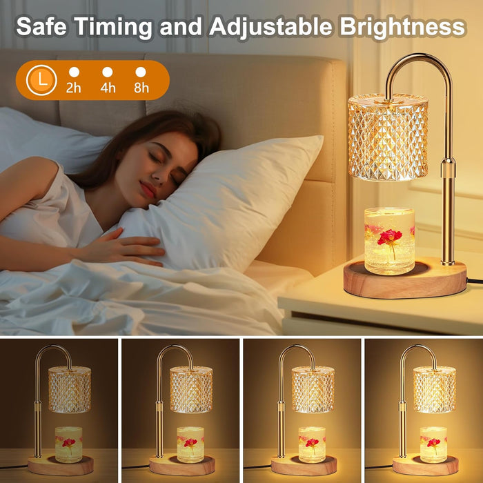 Candle Warmer Lamp with Timer, Candle Lamp with Dimmer, Wax Warmer Height Adjustable for Home Decor, Wax Melt Warmer for Scented Candles