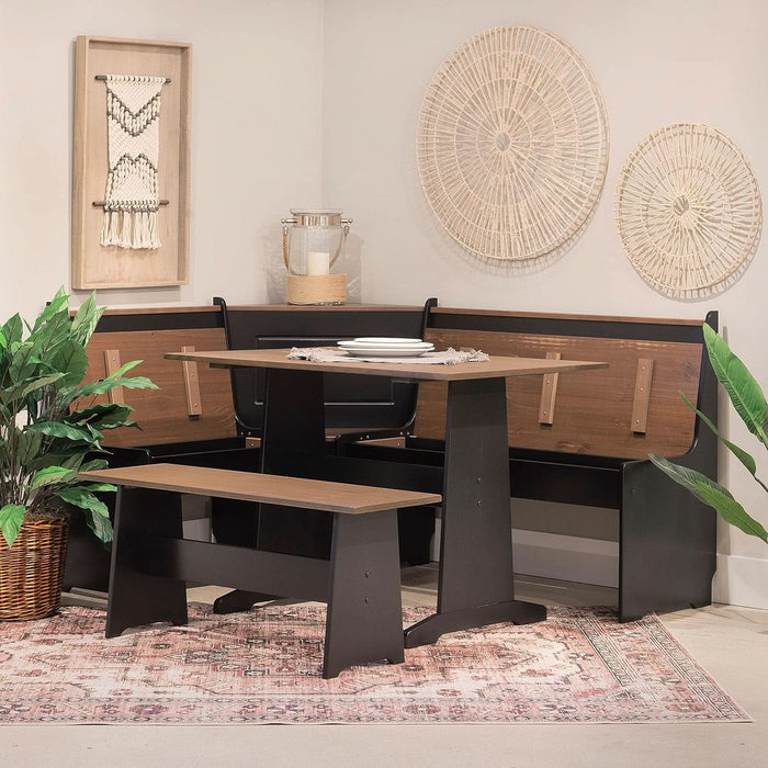 Black and Pecan Breakfast Dining Set Ardmore Nook