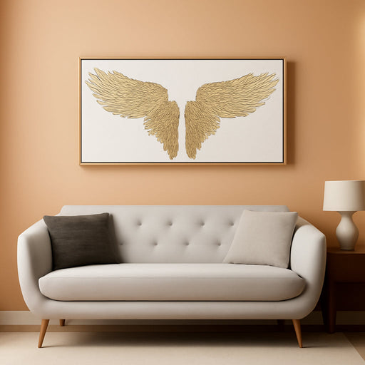 White and Gold Wall Decor Framed Modern Abstract Wall Art Bird Canvas Prints Paintings Neutral Wall Art for Bedroom Office Kitchen 20"X 40"