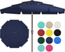 3 Tiers 9 FT Patio Umbrellas Outdoor Table Umbrella with Push Button Market Umbrella 8 Sturdy Ribs UV Protection Waterproof for Garden,Navy