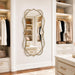 Large Gold Vintage Mirror: 30"X60" Scalloped Long Wall Mirrors