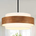 20Inch Farmhouse Chandelier Woodgrain Five Light Drum