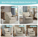 Light Blue Upholstered Handcrafted Midcentury Armchair 28In