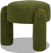 Hugo 20.5" round Fully Upholstered Ottoman, Moss Green Boucle