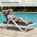 Lounge Chair Outdoor Set of 2 W/Armrest for Poolside Navy Blue