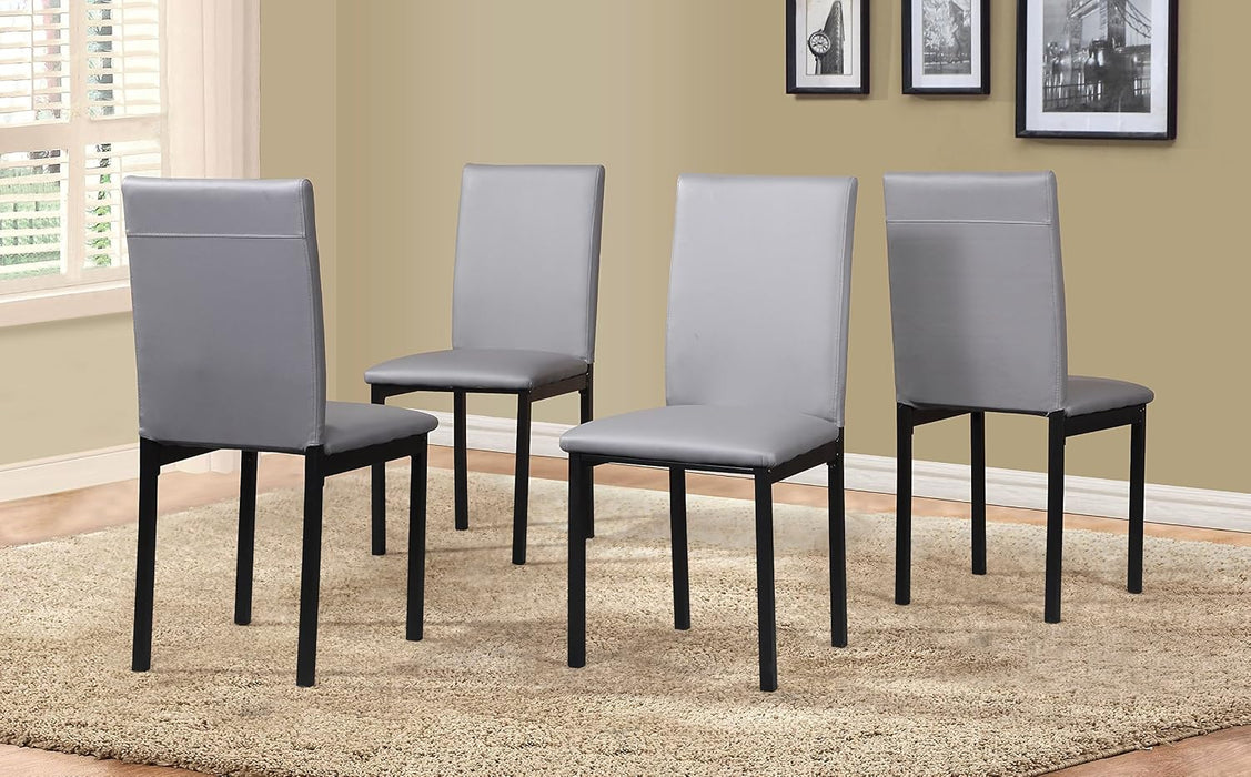 Noyes Faux Leather Metal Frame Dining Chair, Gray