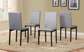 Noyes Faux Leather Metal Frame Dining Chair, Gray