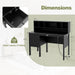 Black Desk with Drawers & Hutch, Home Office Desk with Charging Station, 5 Storage Cubbies, Makeup Vanity Table, Modern Study Writing Desk, PC Laptop Desks, Computer Workstation for Bedroom