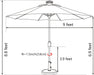 USA 10-Year-Non-Fading Solar Market Umbrella with 80 LED Lights Patio Umbrellas Outdoor Table Umbrella with Ventilation