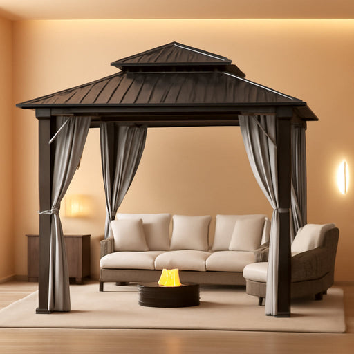 8.5x8.5 Outdoor Hardtop Gazebo With Ventilated Roof
