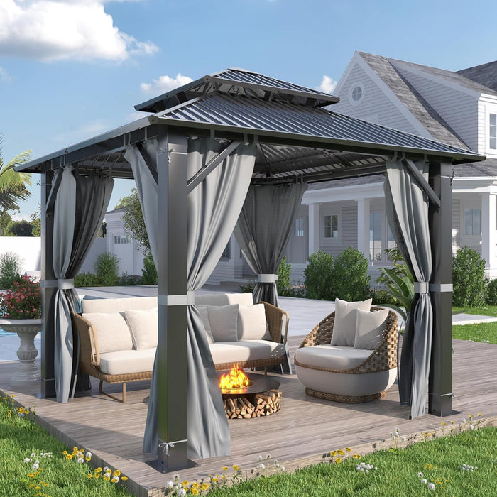 8.5x8.5 Outdoor Hardtop Gazebo With Ventilated Roof