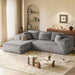 108 Inch Grey Chenille Cloud Sectional Sofa With Deep Seat