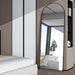 Full Length Mirror, 56"X16" Arch Mirror Floor Mirror with Stand, Black Arched Full Body Standing or Leaning Mirrors for Bedroom, Living Room