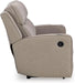 Lavenhorne Contemporary Faux Leather Manual Reclining Sofa with Drop down Table, Cup Holders and USB Ports, Beige