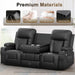 3 Seat Recliner Sofa with Flip Backrest Design, Loveseat Reclining Sofa with Storage Drawer, USB Ports, 2 Cell Phone Holder, Loveseat Recliner Couch for Living Room