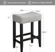 Bar Stools Set of 2,25.7 Inch Counter Height Bar Stools,Upholstered Kitchen Barstools with Solid Wooden Legs, Linen Saddle Stools for Kitchen Island, Bar, Cafe, Grey
