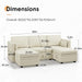 Modular Sectional Sofa, 5 Seats Chenille Sofa Set for Living Room, Convertible U Shaped Sectional Couch with Lagre Storage Ottoman, Sleeper Sofa for Office, Beige