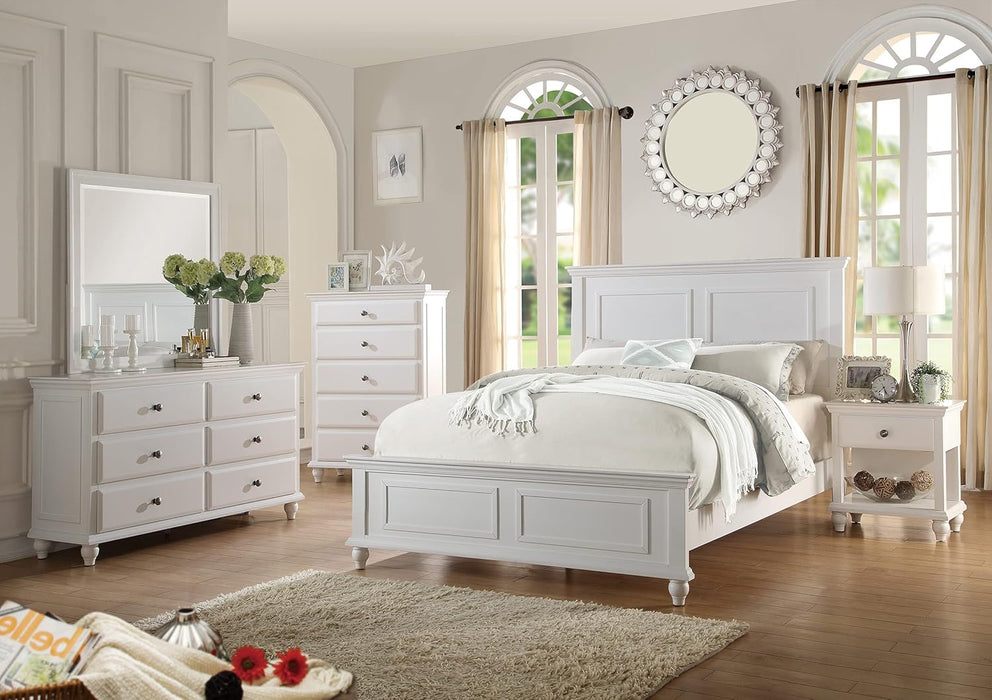 White Eastern King Size Wood Bed