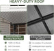 10' X 14' Lean to Gazebo, Upgraded Hardtop Outdoor Pergola with Sloping Galvanized Steel Roof, Large Wall-Mounted Heavy Duty Awnings for Patio, Backyard, Deck, Porch (Black)