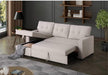 Beige L Shaped Convertible Sleeper Sectional Couch