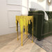 Aluminum Metal Abstract Melting Drip Accent Table with Melting Design and Shaded Glass Top, 16' X 16' X 25', Gold
