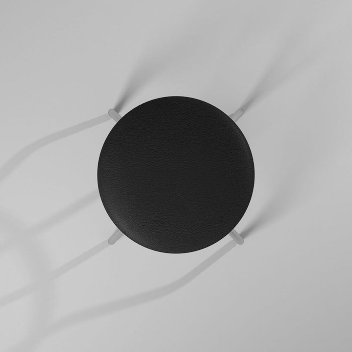 Heavy Duty 30-Inch Backless Swivel Bar Stool for Kitchen, Garage, or Workshop, Chrome Finish with Faux Leather Seat, 2 Pack, Black