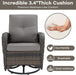 Patio Wicker Chairs Swivel Rocker - Outdoor Swivel Rocking Chairs Set of 2 with Rattan Side Table, Patio Swivel Glider Chair 3 Piece Patio Furniture Sets for Patio Porch Pool Brown/Grey