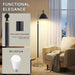 60 in Modern Solid Wood Floor Lamp,Black Standing Lamp with LED Bulb
