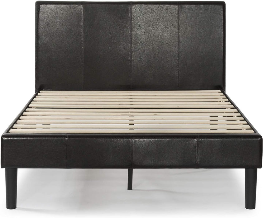 Gerard Faux Leather Upholstered Platform Bed Frame, Mattress Foundation, Wood Slat Support, No Box Spring Needed, Easy Assembly, Full