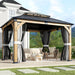 10x12 Ft Cedarwood Gazebo AllWeather Curtains Netting