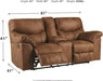 Brown Faux Leather Recliner Loveseat