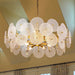 Modern Glass Chandelier 31.6", 10 Lights Large Farmhouse Chandelier Light Fixture for Dining Room, Luxury Gold Hanging Chandeliers with Seeded Glass for Bedroom Living Room Kitchen Kids Room